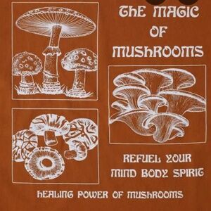 NWT Magic of Mushrooms Tshirt 🍄 Mind Body Spirit XL Healing Power Plants Fungí